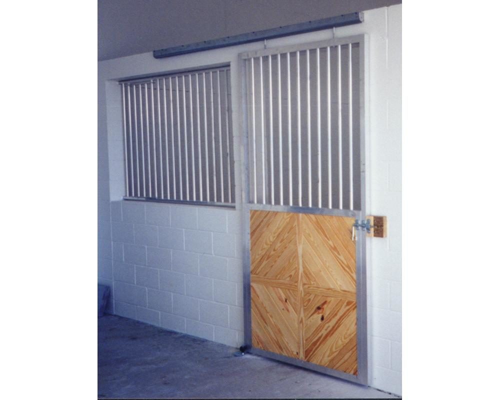 Diamond fascia horse stall door.