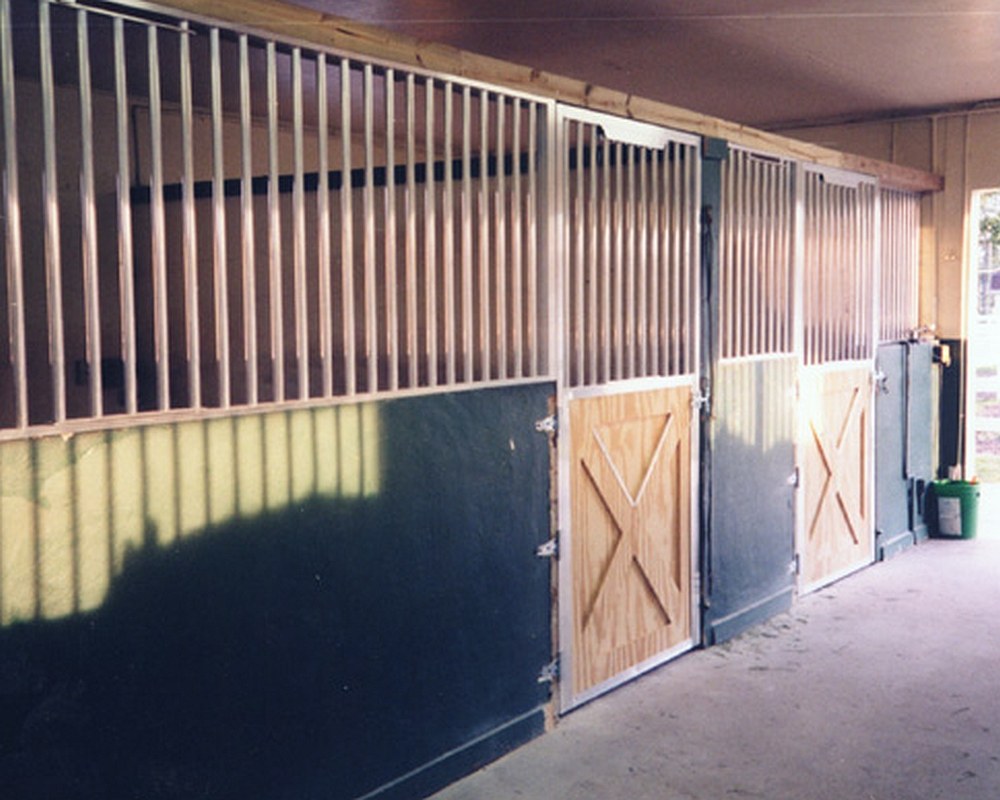 Hinged Crossbuck stall doors, after barn renovation.