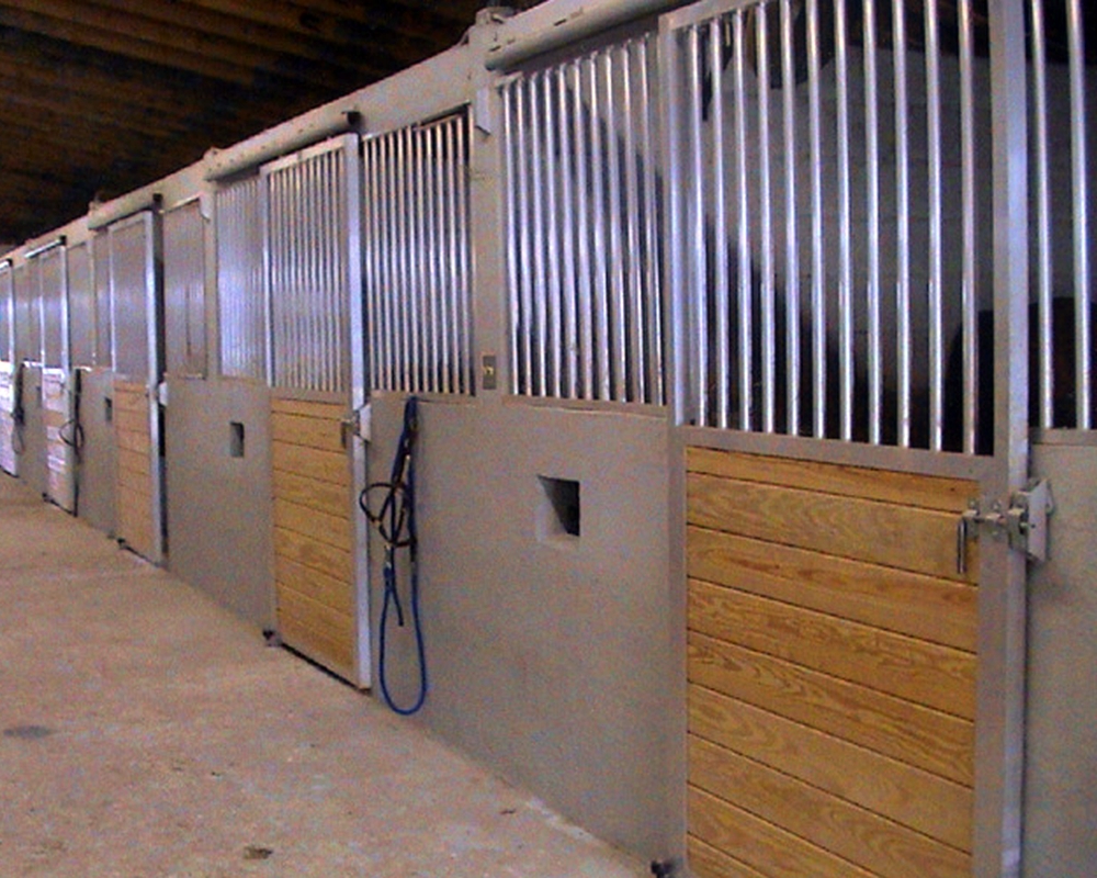 Sliding horse stall doors and front grills.