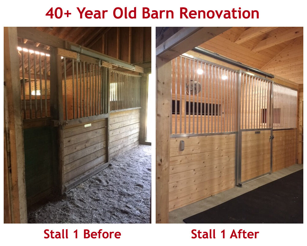 Horse Barn Renovation - Before and After