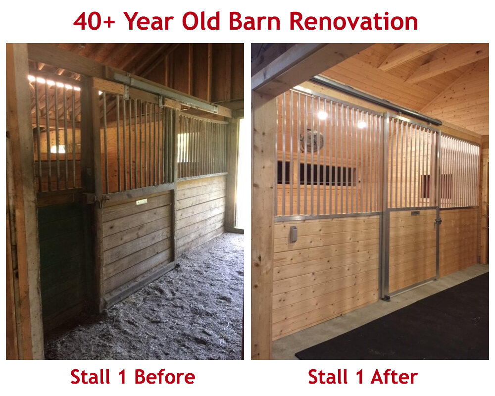 Horse Barn Renovation - Before and After