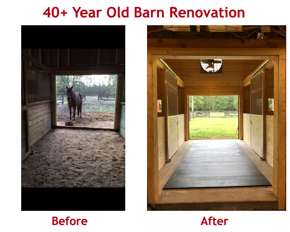 Before and After 40+ Year Old Horse Barn Renovation