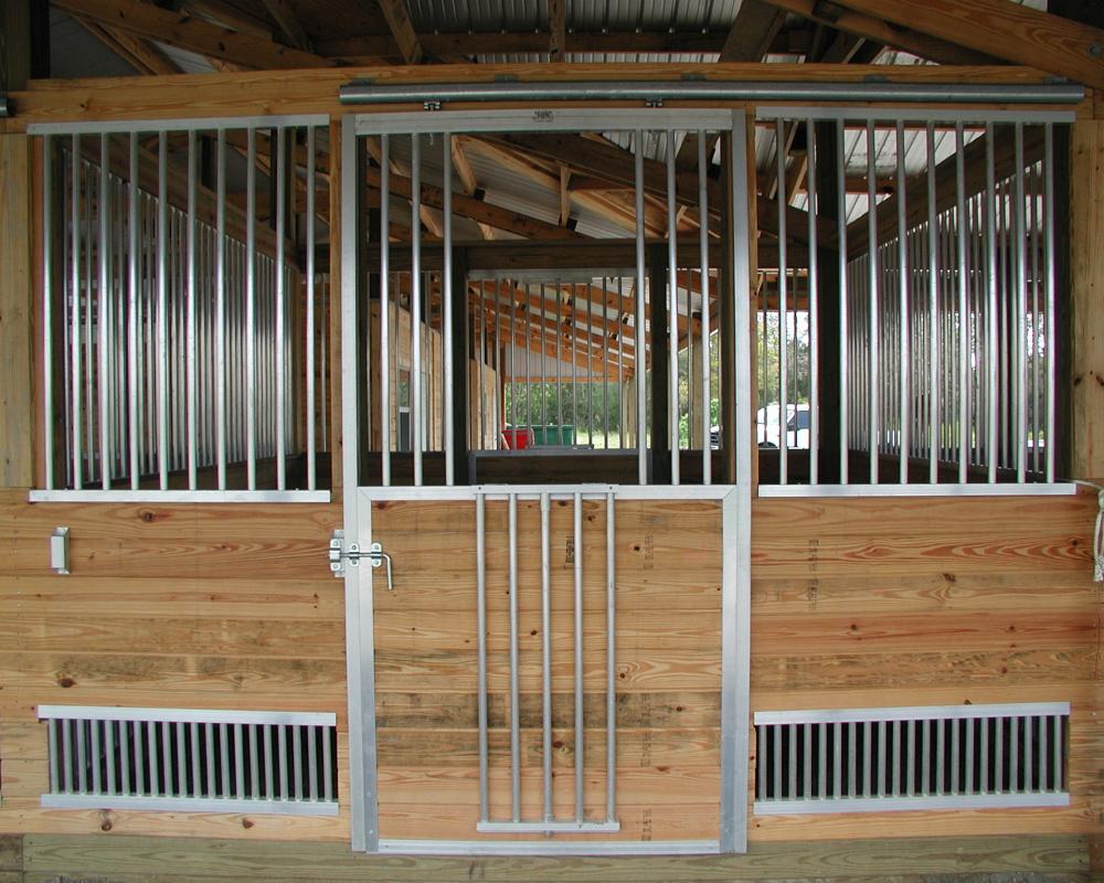 Horse stall fronts with added ventilation.