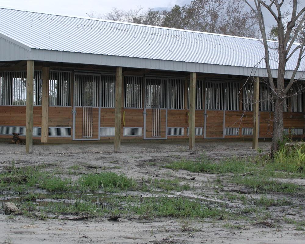 God's Gift Farm, exterior horse stalls.