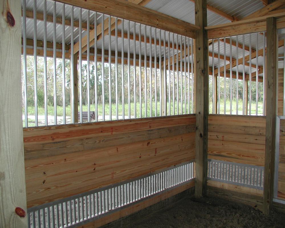 Added vent panels for extra ventilation in stalls.