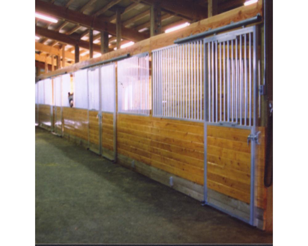 Aluminum horse stall fronts.
