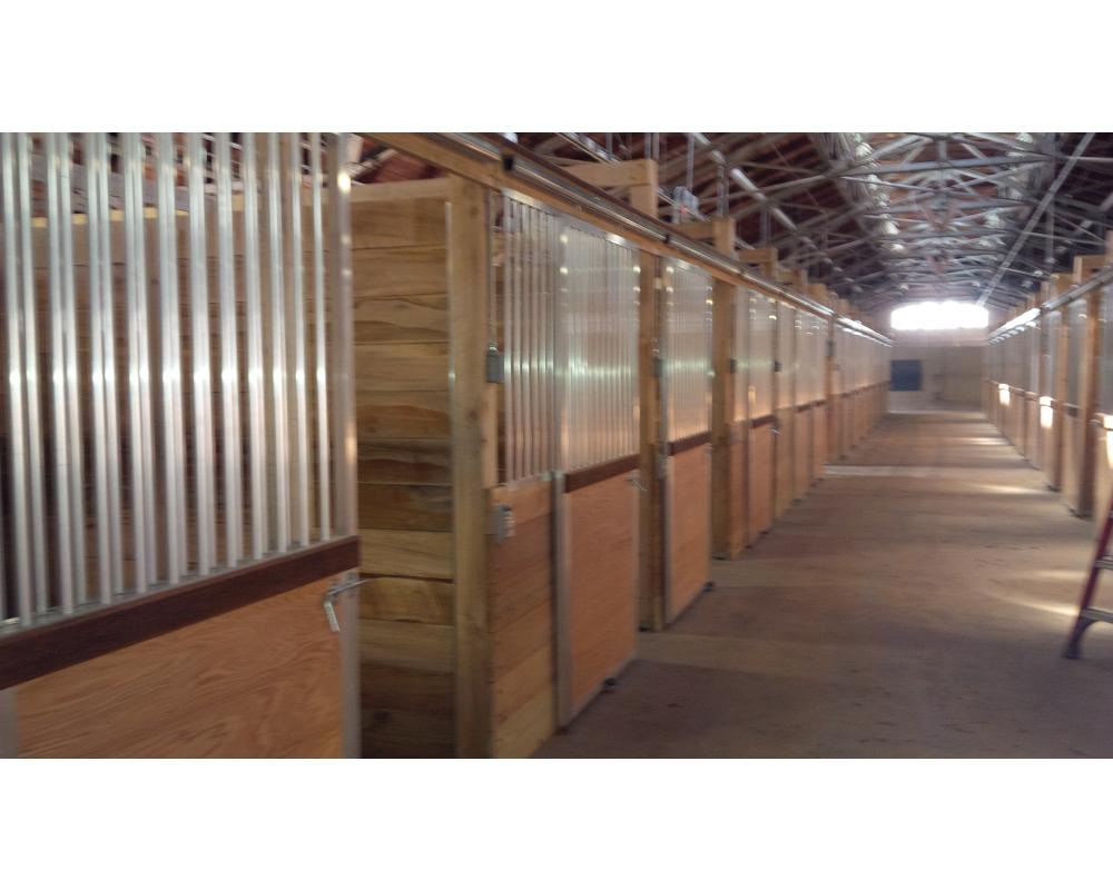 NY State Fairground renovated barn with Armour's aluminum horse stalls doors and grills.