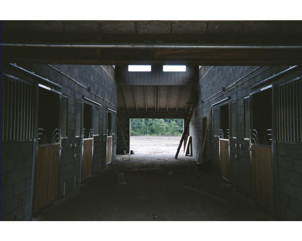 Sliding gossip top horse stall doors.