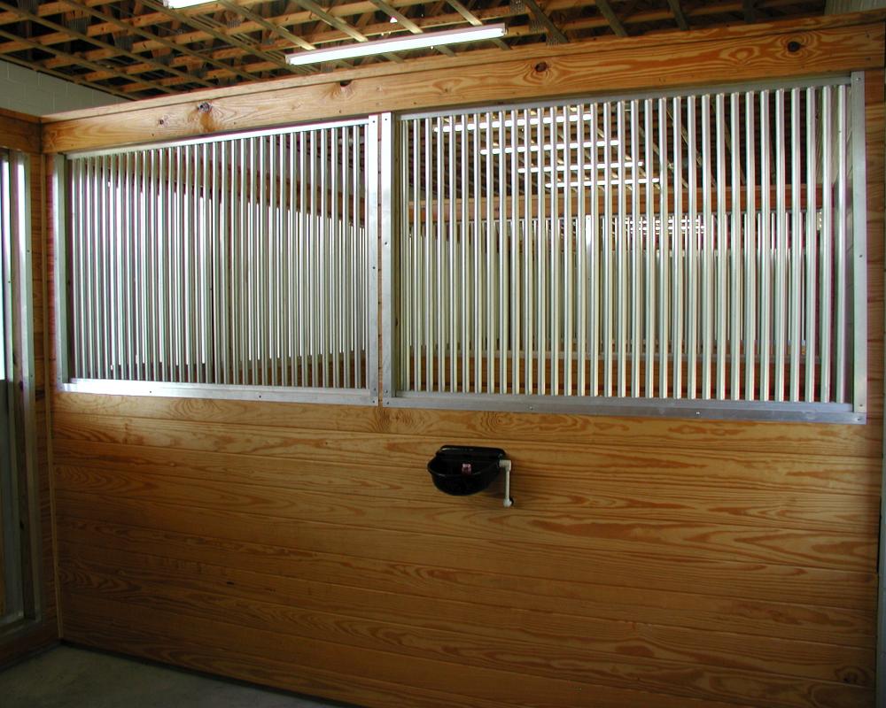 1" between bar spacing horse stall grills.