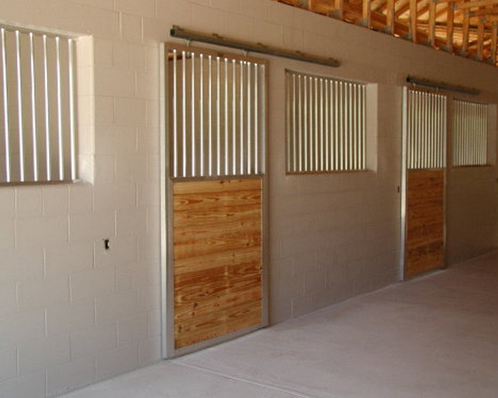 Sliding horse stall door.