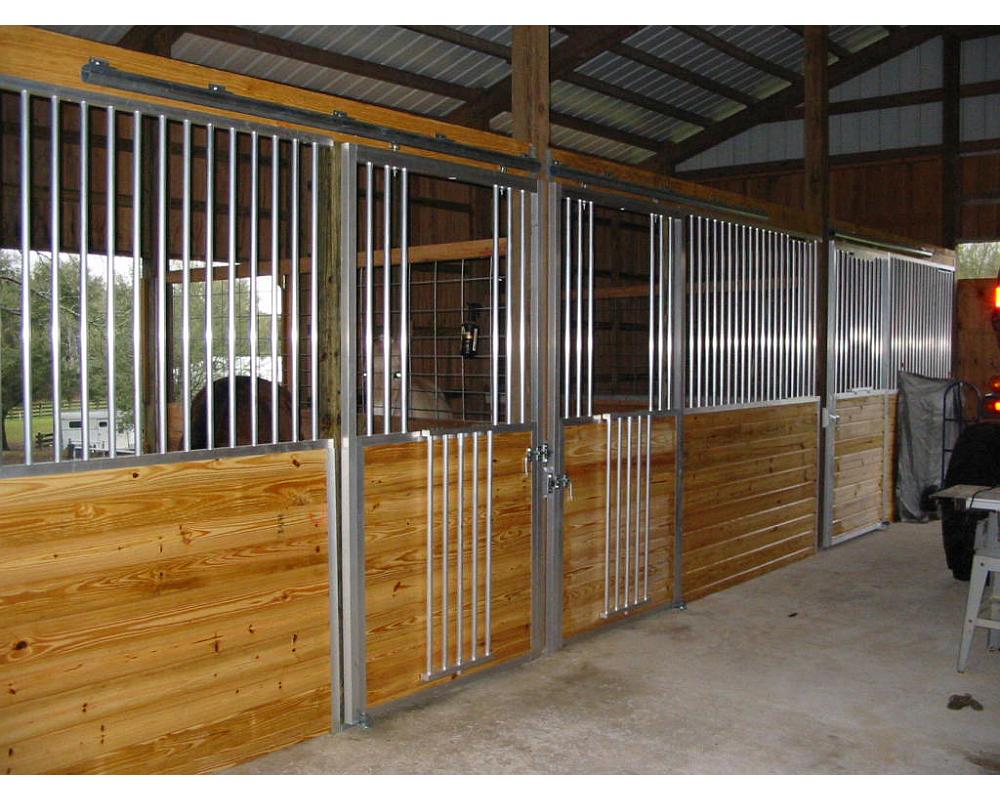 Aluminum horse stall fronts.