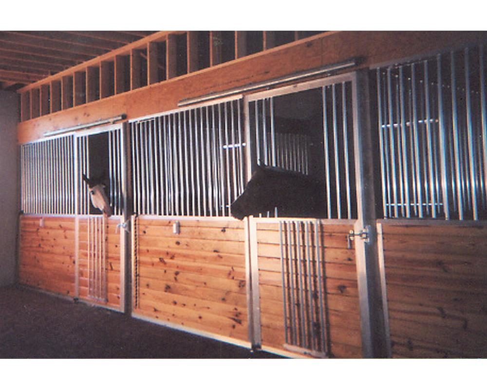 Truitt horse stall fronts, with spring loaded fold down door.