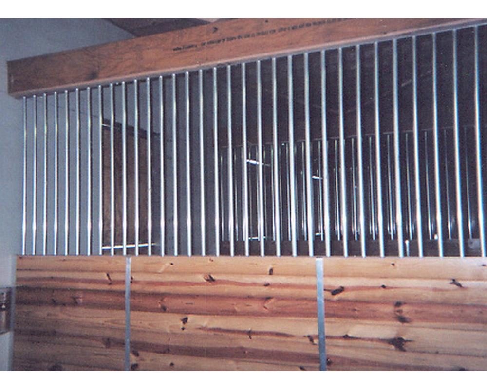Horse stall grill partitions.