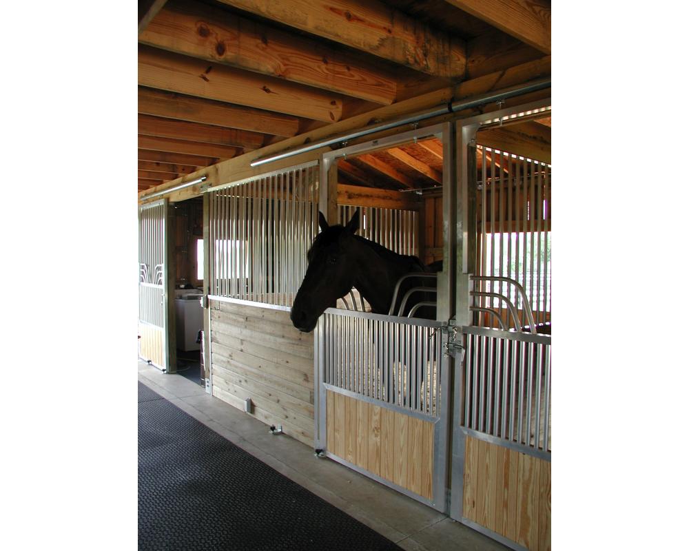 Coolbreeze with scuff panel and gossip top sliding horse stall door.