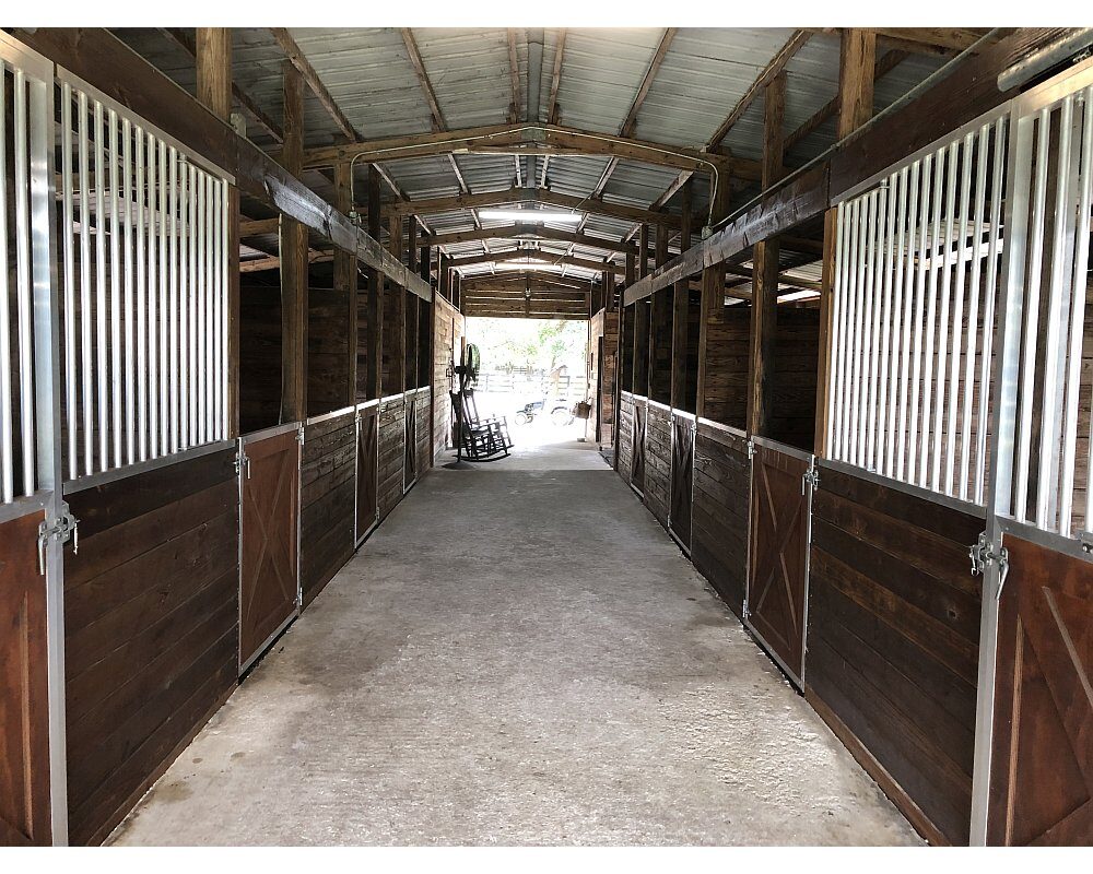Crossbuck Sliding Horse Stalls Doors & Aluminum Horse Stall Front Grills.