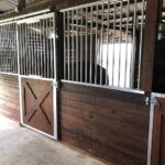 Crossbuck Sliding Stall Doors with Fold-Down Panels