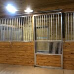 Horse Stall Front featuring Coolbreeze Sliding Door with Scuff Panel
