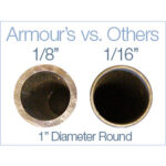Armour's round thickness vs other companies.