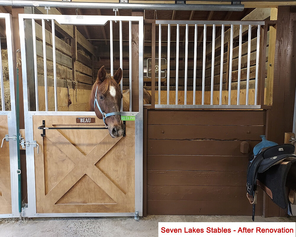 Seven Lakes Stables - Beau's stall after renovation