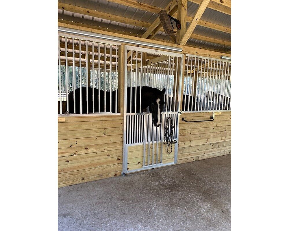 Coolbreeze sliding door with fold down top and scuff panel bottom.