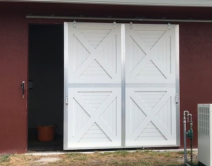 Endura backboard crossbuck not split dutch doors, set of two form end barn door.