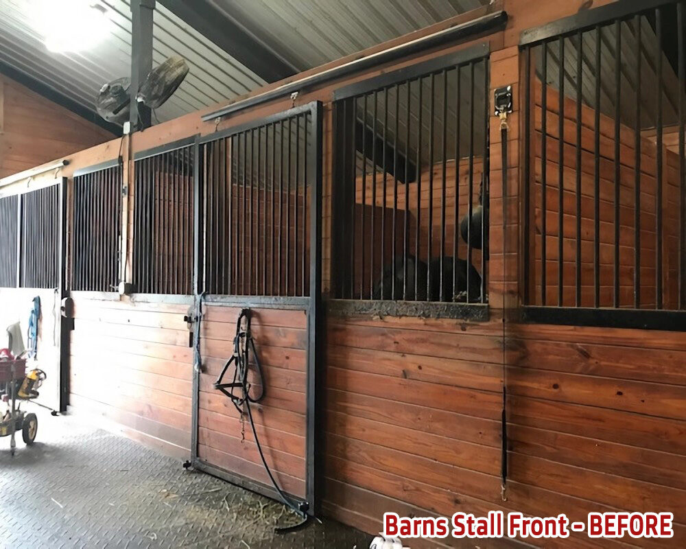 Black iron horse stalls, rusting after only 5 years!