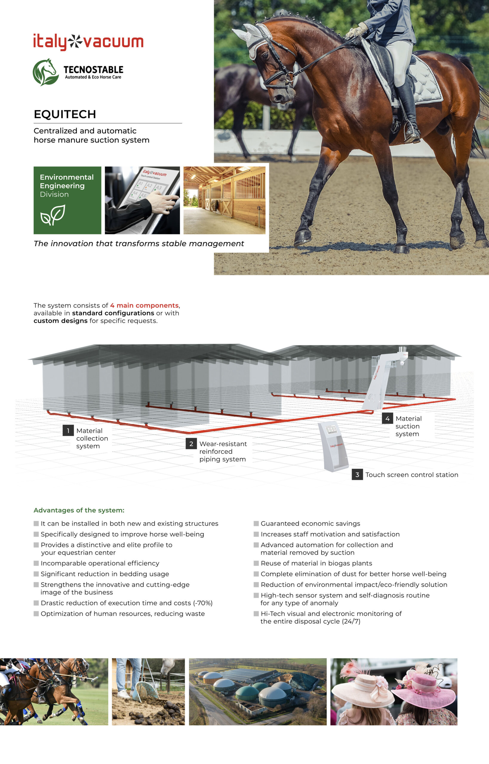 Italy Vacuum - Centralized & Automatic Horse Manure Suction System